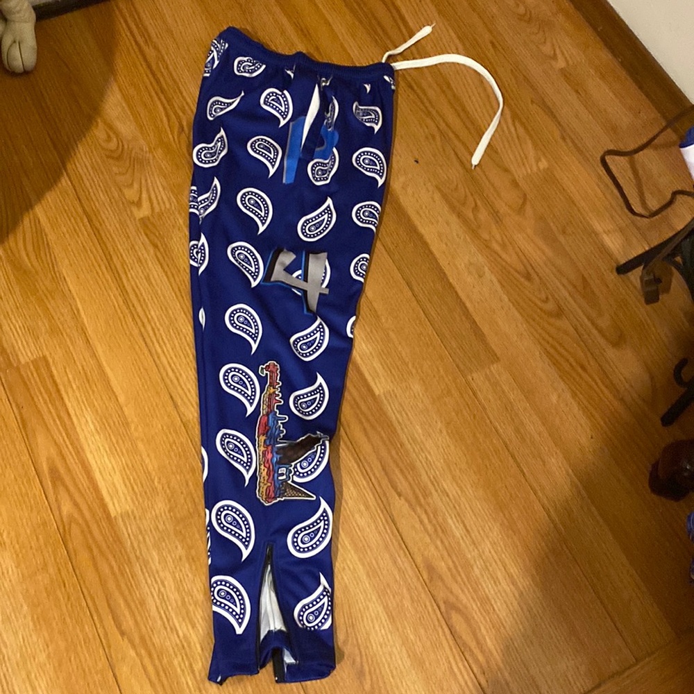 Unisex Blue Bandanna Joggers - Picture 2 of 2